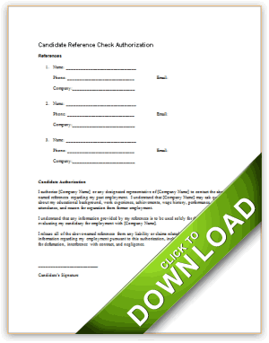 Applicant Authorization for Reference Check